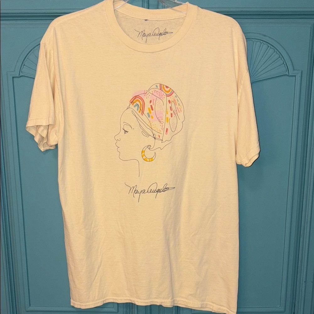 Maya Angelou Signature Cream T-Shirt - Picture 2 of 7